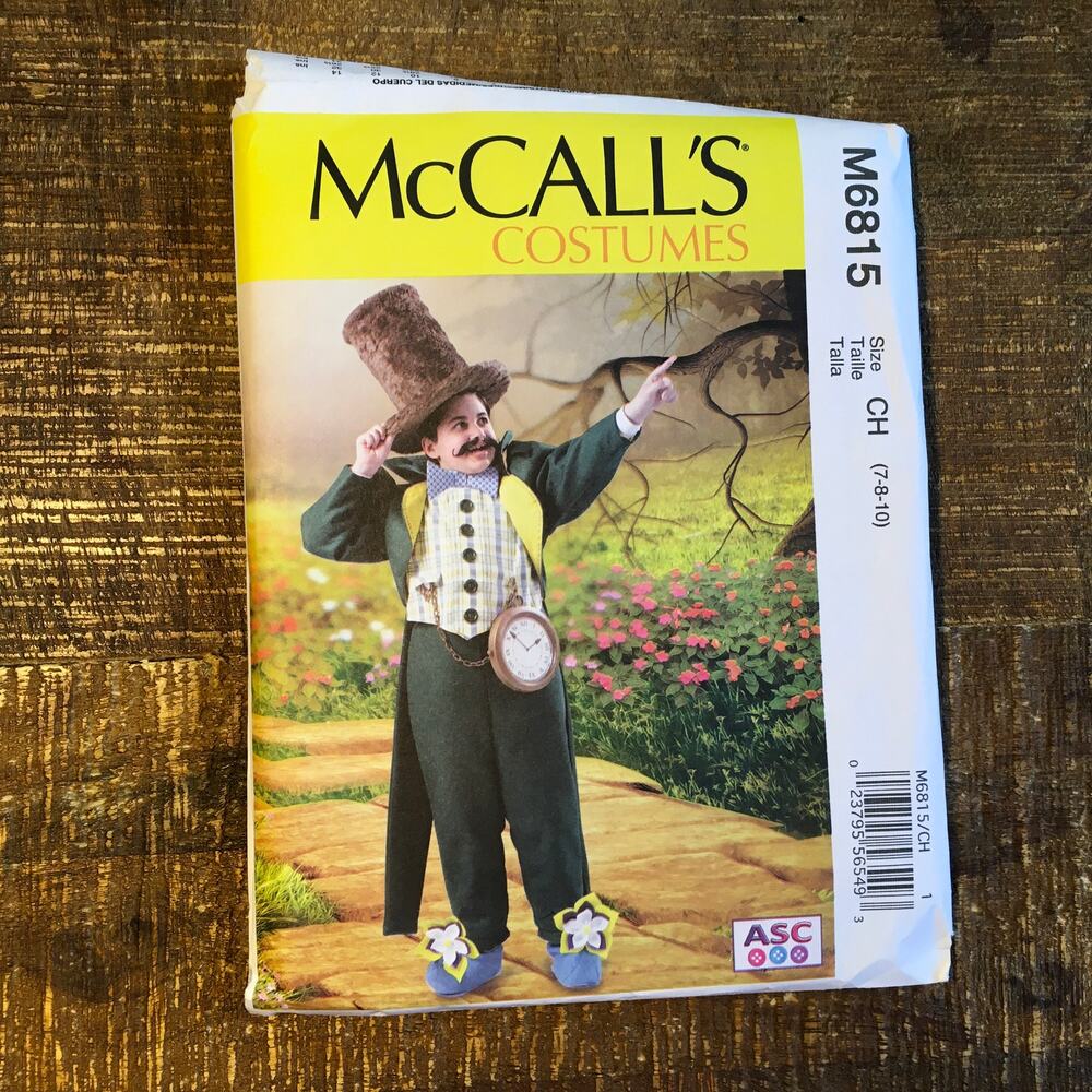 McCalls Sewing Pattern M6815 Boys/Girls Mayor Munchkin Wicked Wizard of Oz UNCUT